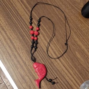 Vintage Asian fish beaded necklace